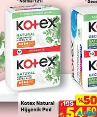 KOTEX NATURAL HİJYENİK PED NORMAL 12'Lİ